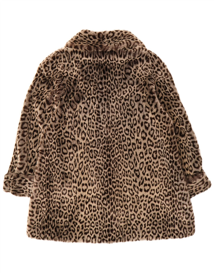 C&A Womens YOUR SIXTH SENSE Overcoat IT 44 Medium Brown Animal Print