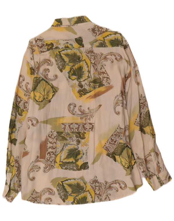 Vintage Mens Shirt Large White Floral