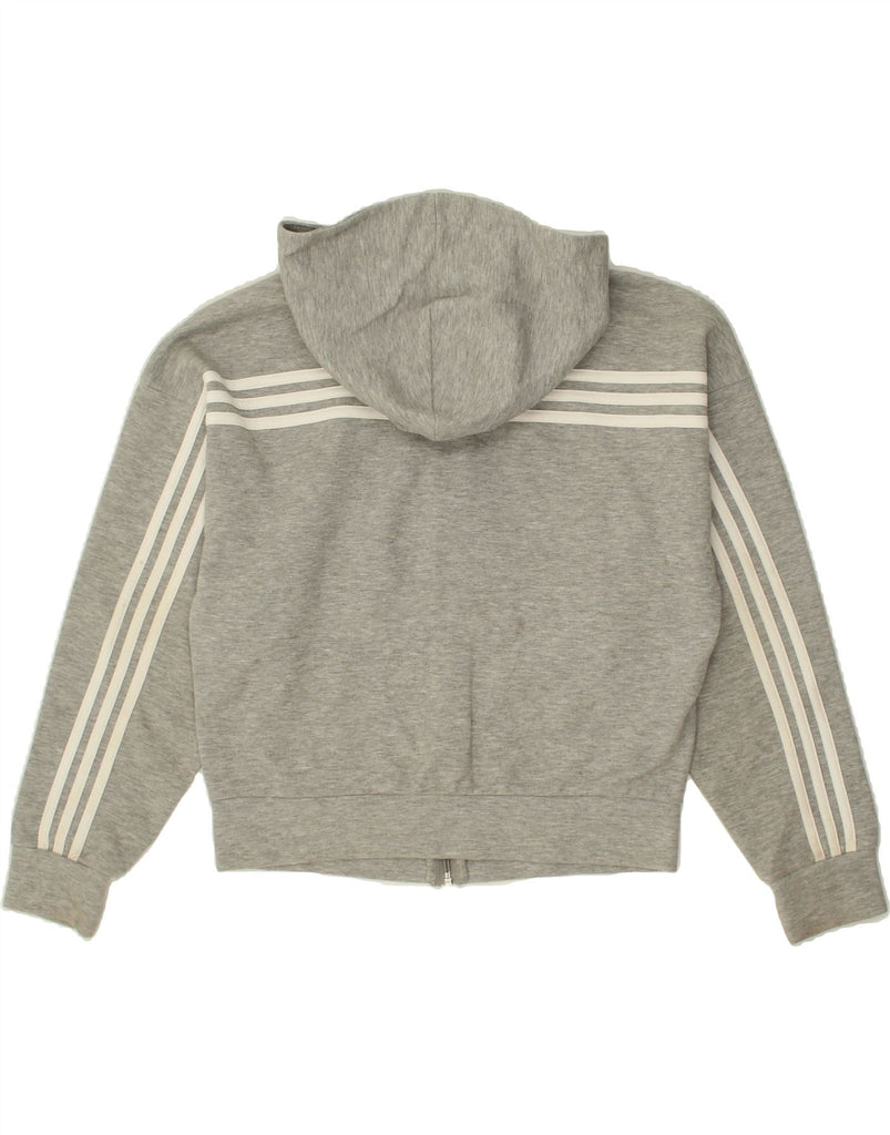 ADIDAS Womens Zip Hoodie Sweater UK 6 XS Grey Cotton | Vintage Adidas | Thrift | Second-Hand Adidas | Used Clothing | Messina Hembry 