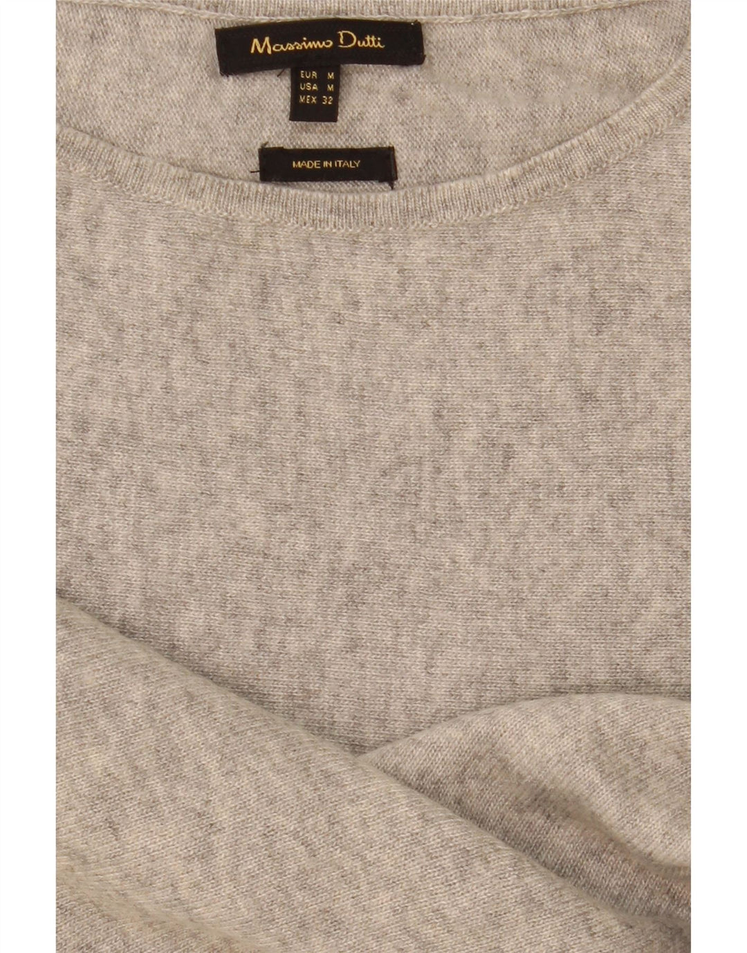Massimo Dutti Womens Boat Neck Jumper Sweater UK 14 Medium Grey Flecked