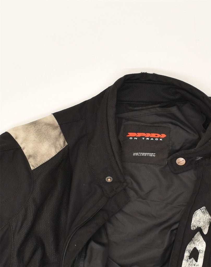 SPIDI Mens Moto Racer Jacket UK 38 Medium Black Polyester | Vintage Spidi | Thrift | Second-Hand Spidi | Used Clothing | Messina Hembry 