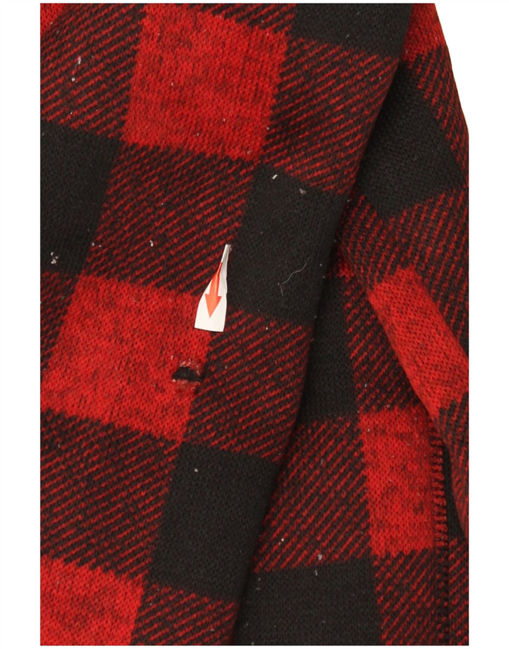 Mountain Warehouse Mens Sherpa Zip Hoodie Sweater Medium Red Gingham