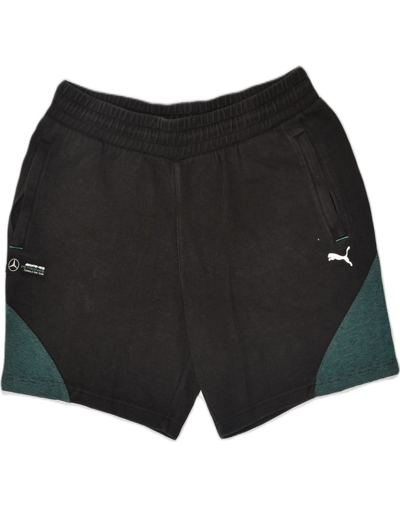 PUMA Mens Sport Shorts XL Black Colourblock Cotton | Vintage Puma | Thrift | Second-Hand Puma | Used Clothing | Messina Hembry 