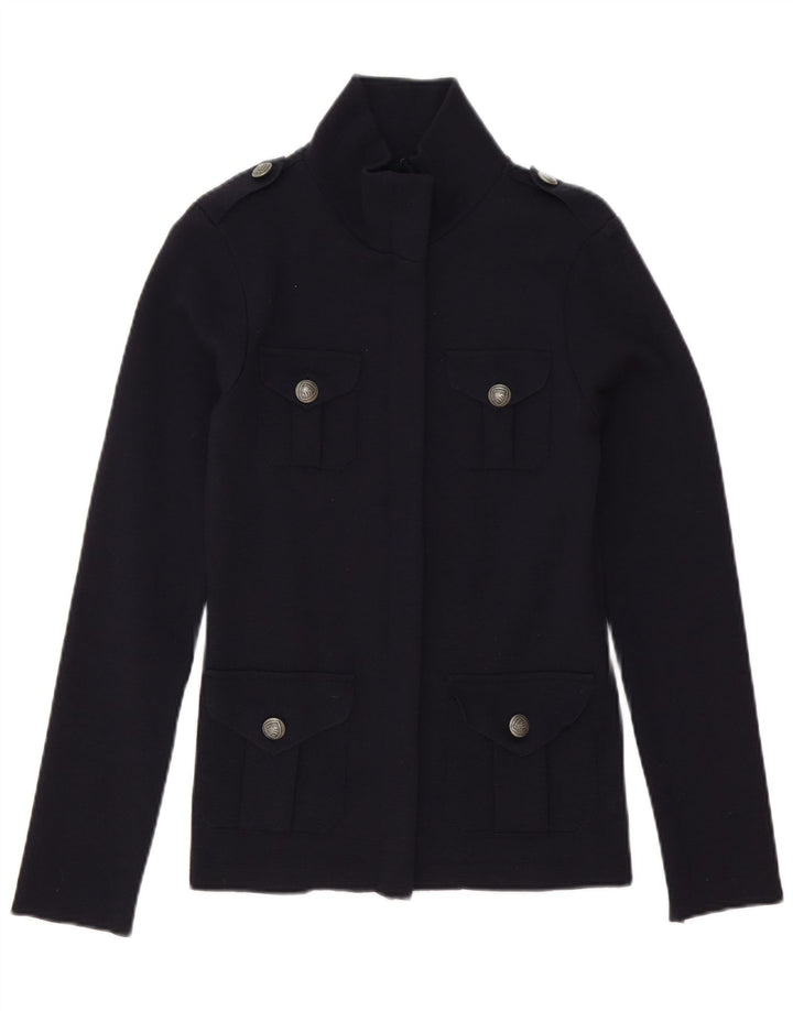 Blauer Womens Cardigan Sweater UK 10 Small Navy Blue Wool