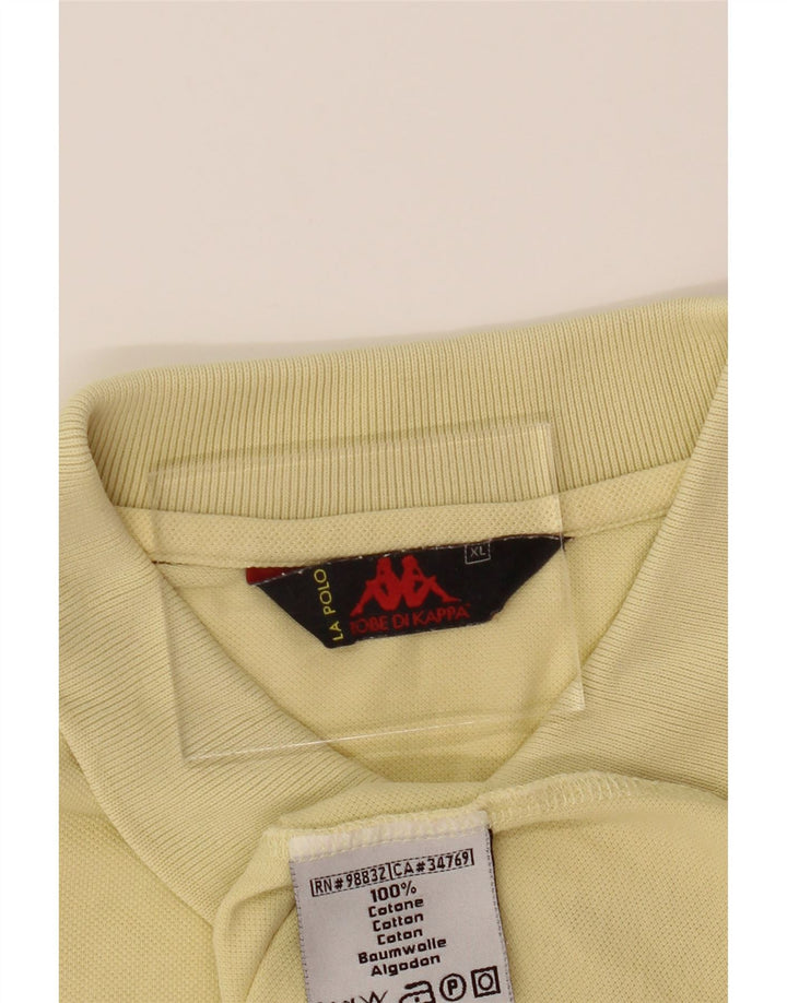 KAPPA Mens Polo Shirt XL Yellow Cotton Vintage Kappa and Second-Hand Kappa from Messina Hembry 