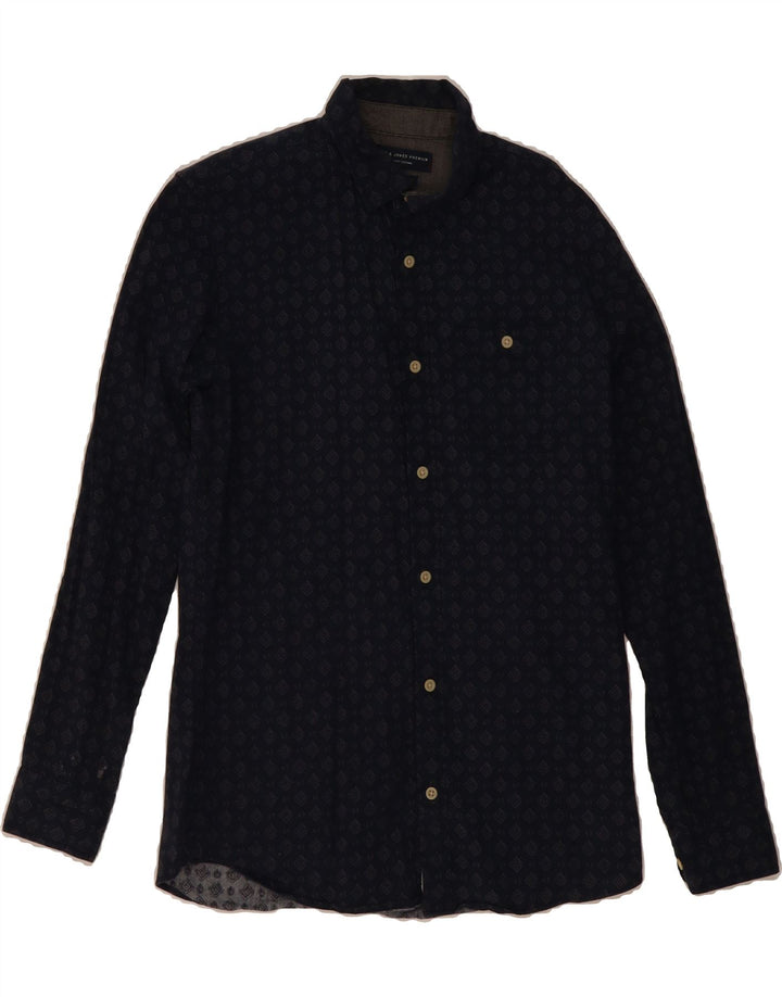 JACK & JONES Mens Shirt Medium Navy Blue Argyle/Diamond Cotton Vintage Jack & Jones and Second-Hand Jack & Jones from Messina Hembry 