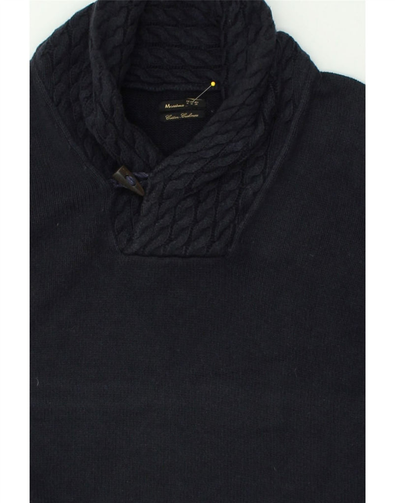 MASSIMO DUTTI Mens Shawl Neck Jumper Sweater Medium Navy Blue Cotton | Vintage Massimo Dutti | Thrift | Second-Hand Massimo Dutti | Used Clothing | Messina Hembry 