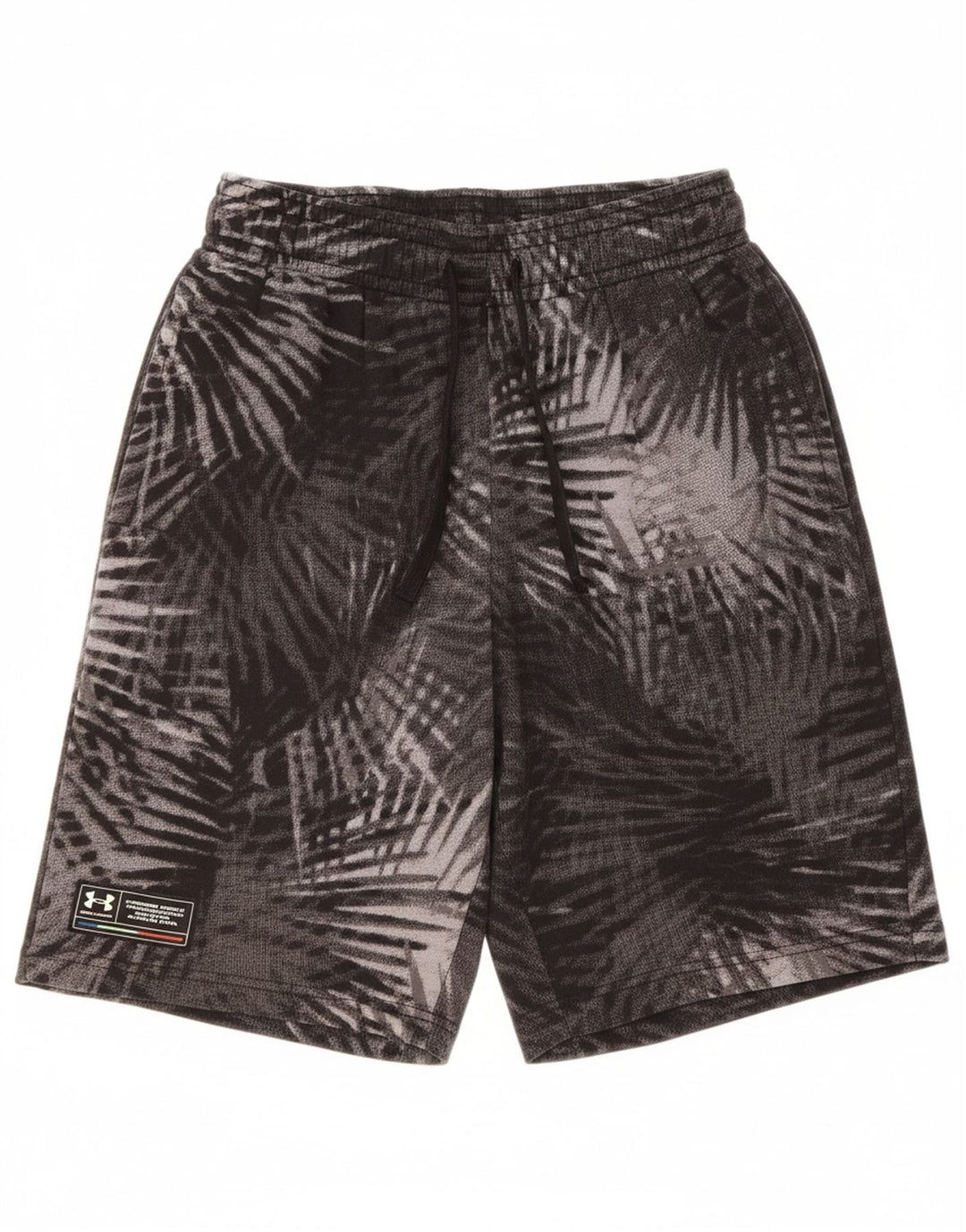 UNDER ARMOUR Mens Abstract Pattern Sport Shorts Medium Grey Cotton