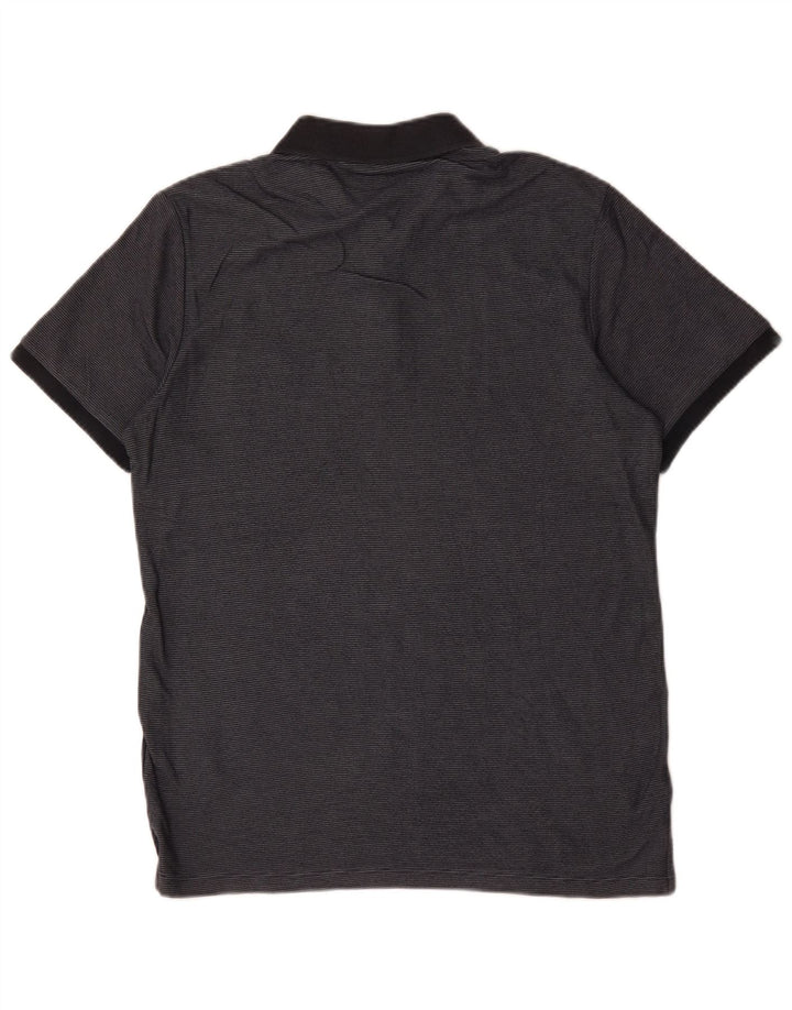 Jack & Jones Mens Polo Shirt Medium Navy Blue Colourblock Cotton