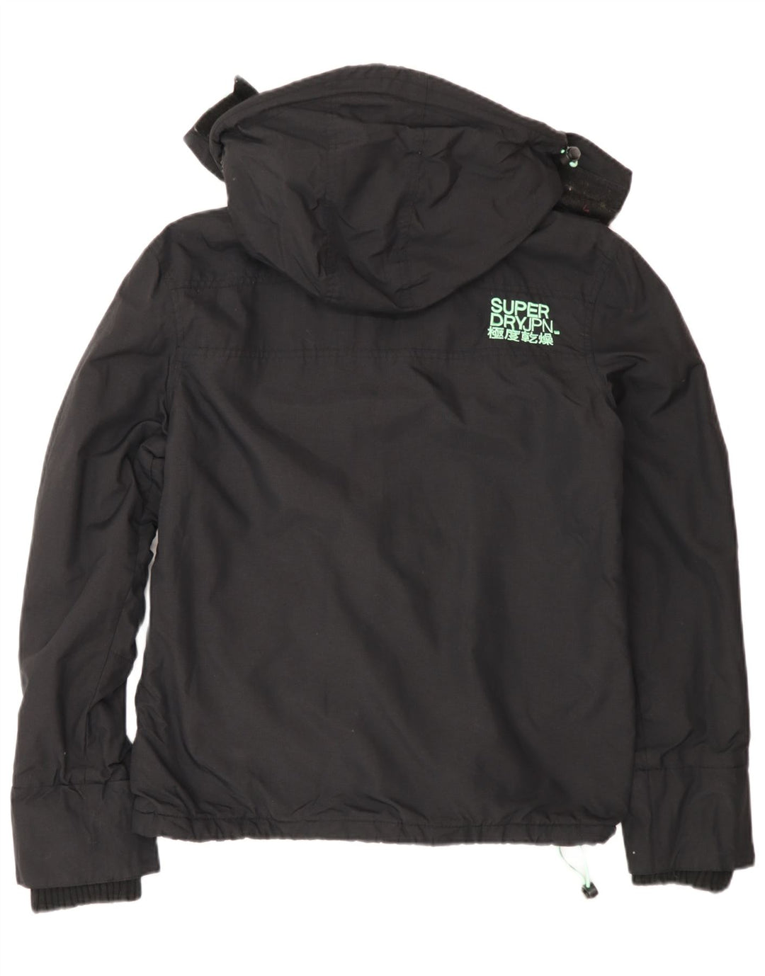 Superdry Womens The Windcheater Windbreaker Jacket UK 14 Medium Black