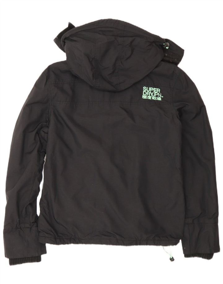 Superdry Womens The Windcheater Windbreaker Jacket UK 14 Medium Black