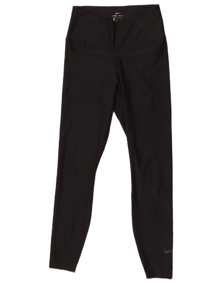 Nike Womens Leggings UK 12 Medium  Black Polyester