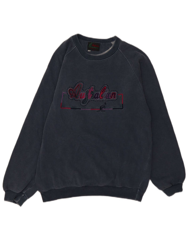 AUSTRALIAN L'ALPINA Mens Graphic Sweatshirt Jumper IT 50 Medium Navy Blue