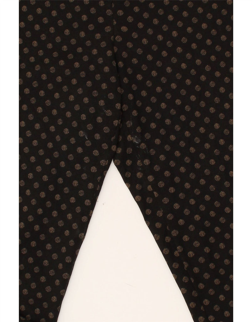 LAURA ASHLEY Womens Slim Chino Trousers UK 14 Large W34 L27 Black Spotted | Vintage Laura Ashley | Thrift | Second-Hand Laura Ashley | Used Clothing | Messina Hembry 
