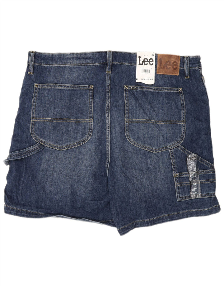 Lee Womens High Rise Denim Shorts W35 Large Blue Cotton