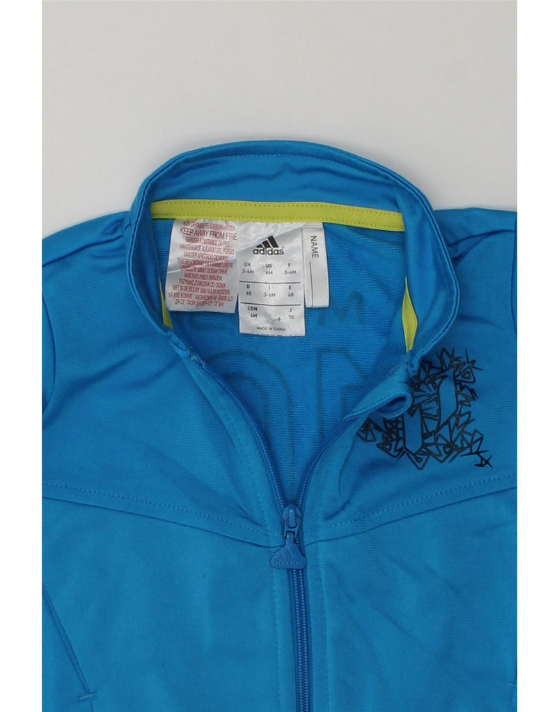 ADIDAS Baby Boys Graphic Tracksuit Top Jacket 3-6 Months Blue Polyester | Vintage Adidas | Thrift | Second-Hand Adidas | Used Clothing | Messina Hembry 