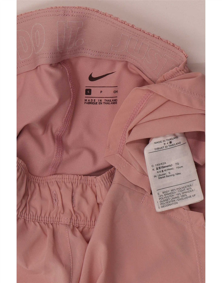 Nike Womens Dri Fit Sport Shorts UK 10 Small Pink Polyester
