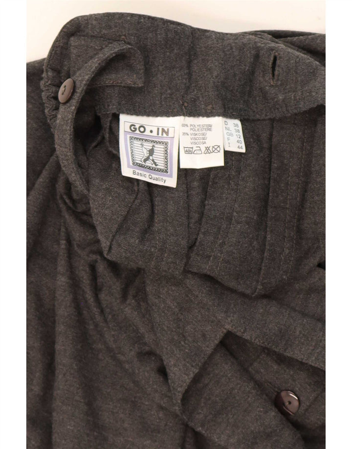 Vintage Womens Pinafore Skirt UK 12 Medium W28 Grey Polyester