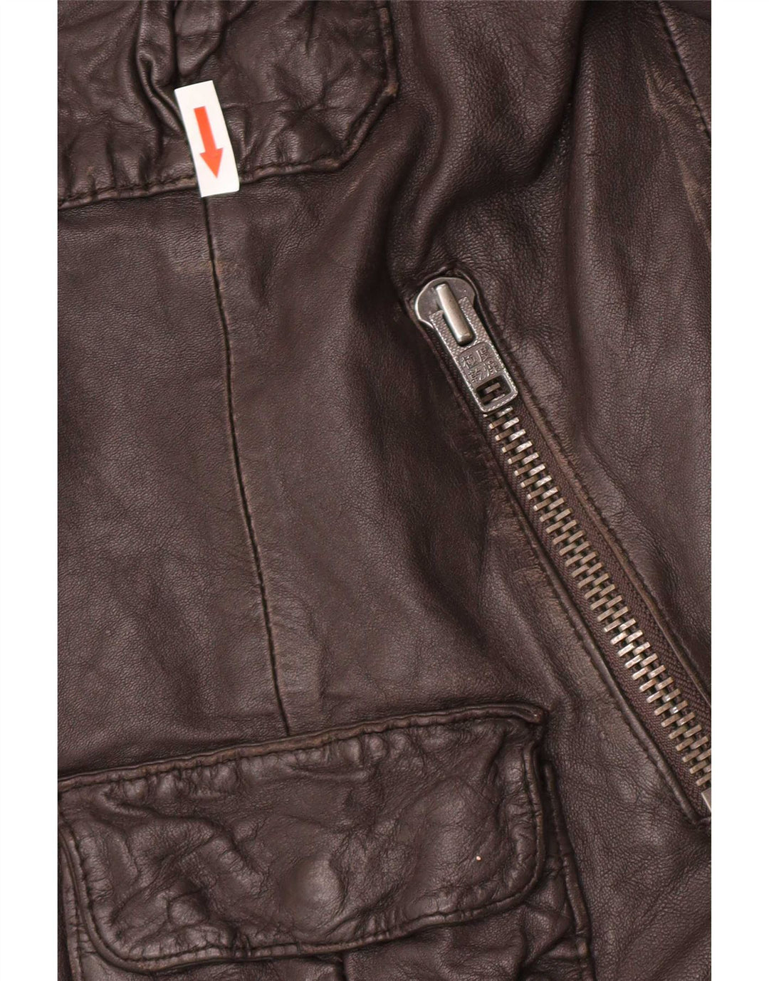 Superdry Mens Military Leather Jacket UK 42 XL Brown