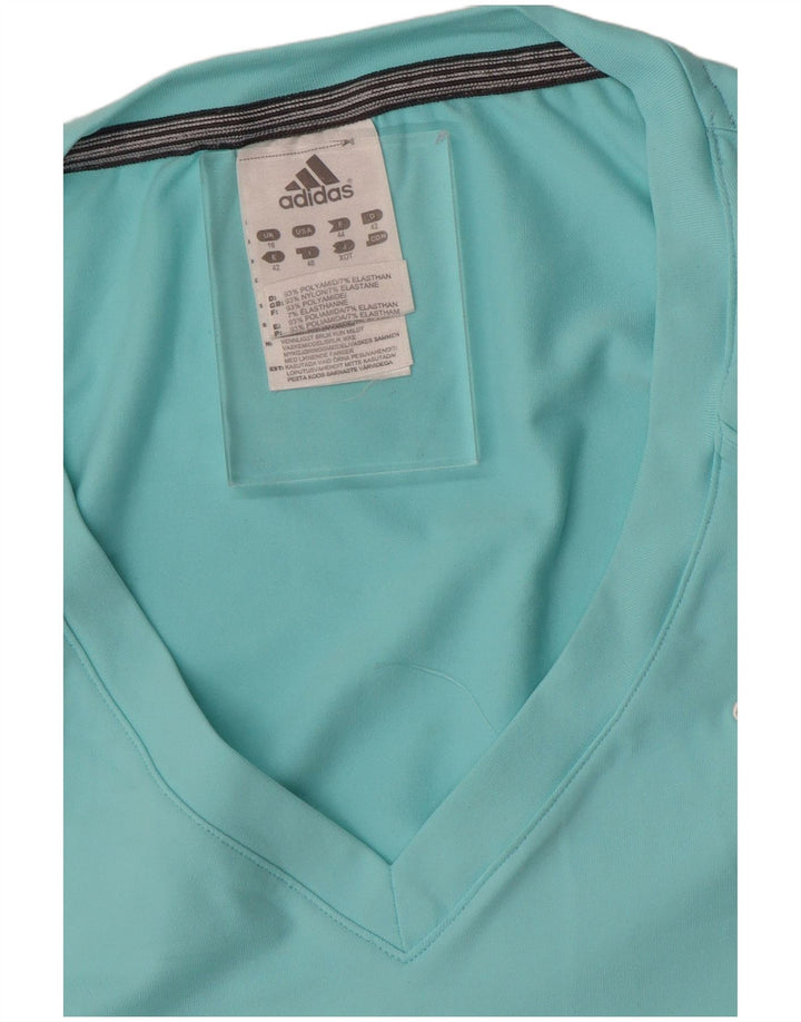 Adidas Womens Crop Vest Top UK 16 Large Turquoise