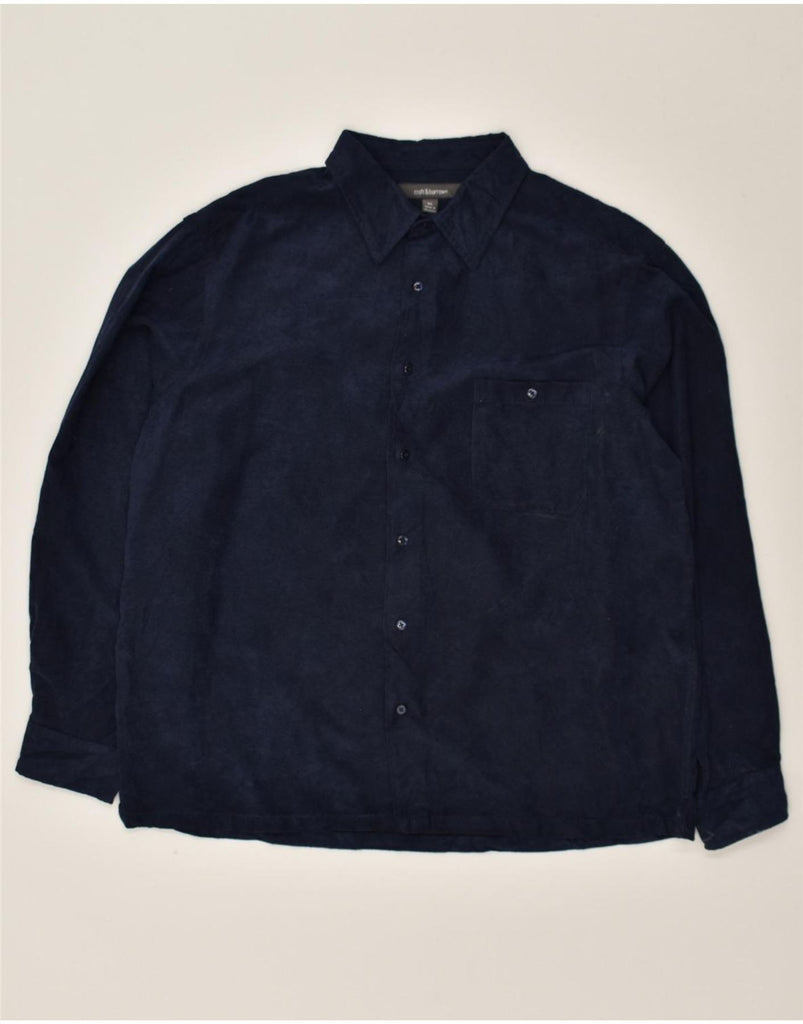 CROFT & BARROW Mens Shirt XL Navy Blue Polyester | Vintage Croft & Barrow | Thrift | Second-Hand Croft & Barrow | Used Clothing | Messina Hembry 