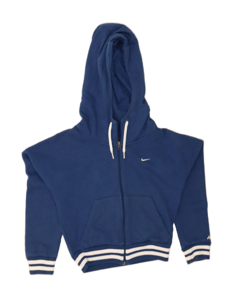 NIKE Womens Batwing Zip Hoodie Sweater UK 10 Small Blue Cotton Vintage Nike and Second-Hand Nike from Messina Hembry 
