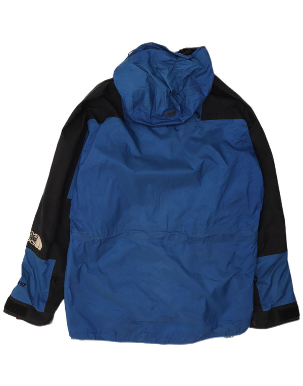 The North Face Mens Hooded Rain Jacket UK 40 Large Blue Colourblock Nylon
