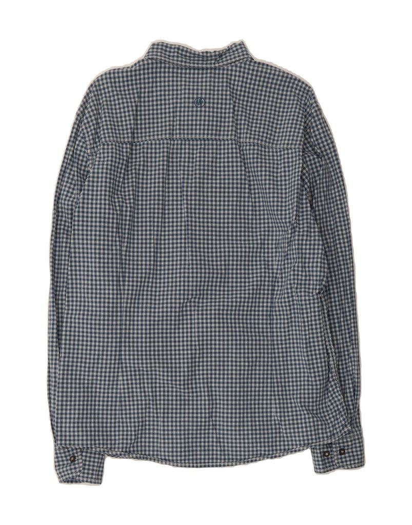 FAT FACE Mens Stretch Slim Fit Shirt XL Blue Gingham Cotton Vintage Fat Face and Second-Hand Fat Face from Messina Hembry 