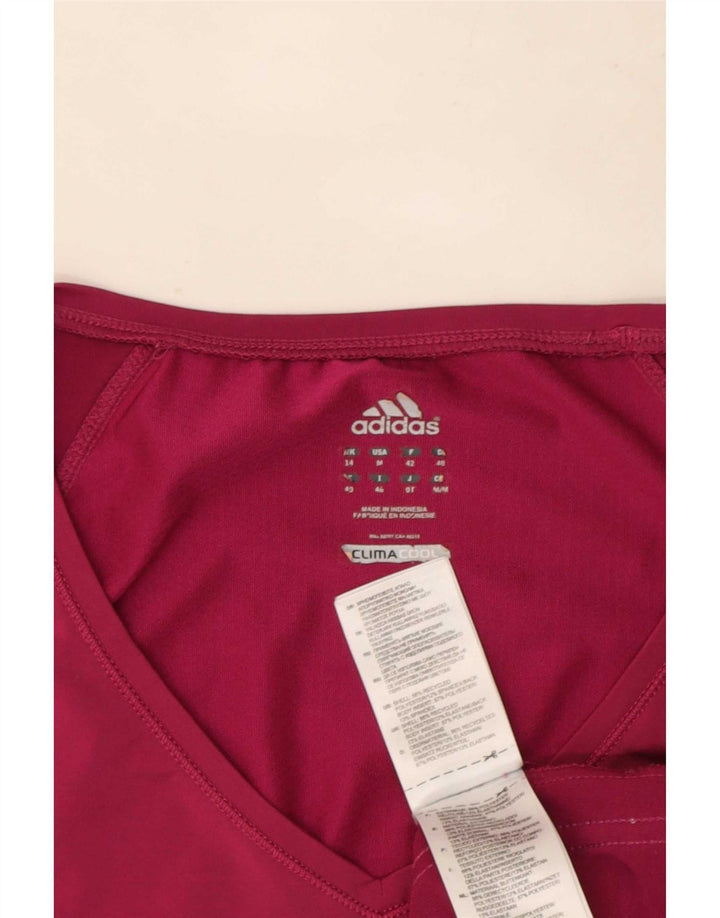 Adidas Womens Climacool T-Shirt Top UK 14 Medium  Pink Polyester