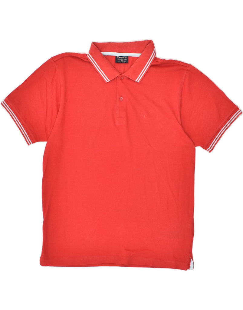 CHAMPION Mens Polo Shirt Medium Red Cotton | Vintage Champion | Thrift | Second-Hand Champion | Used Clothing | Messina Hembry 