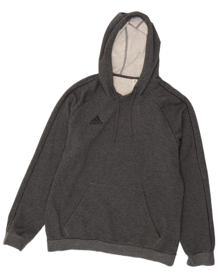 Adidas Mens Hoodie Jumper Large Grey Cotton