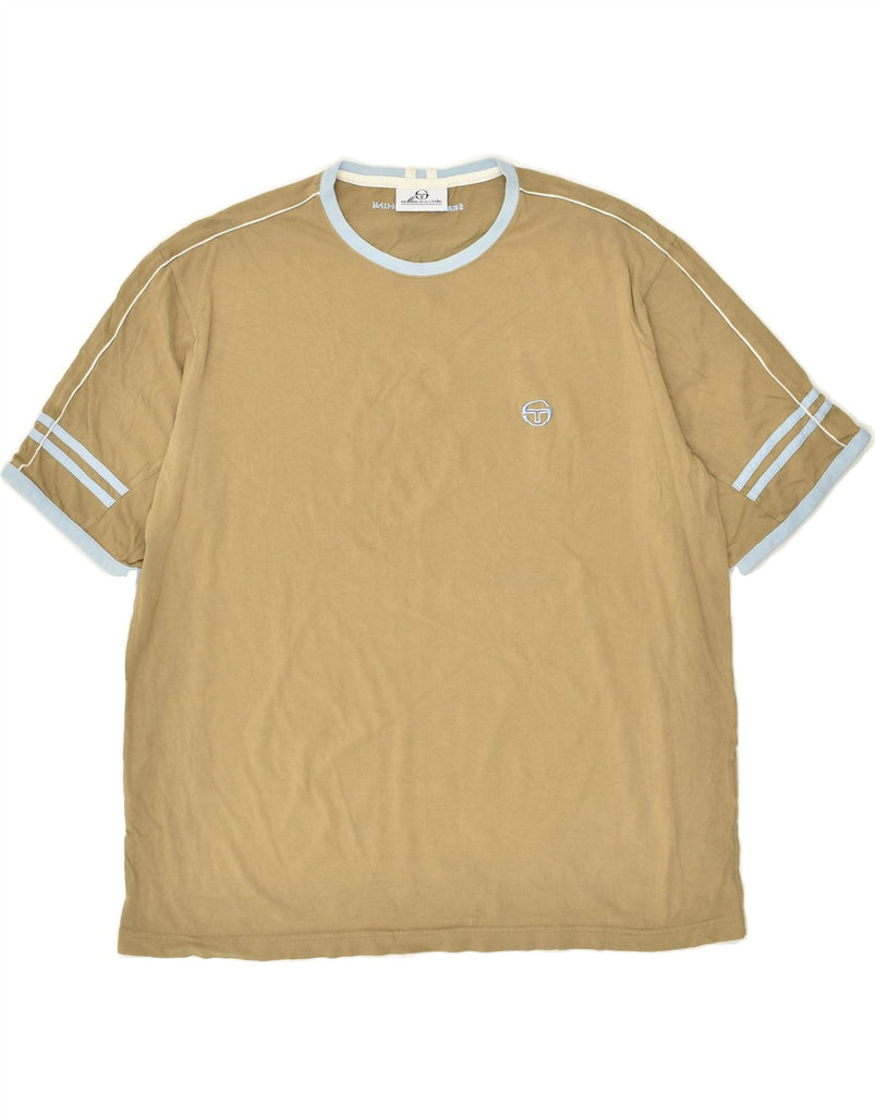 SERGIO TACCHINI Mens T-Shirt Top 3XL Khaki Cotton | Vintage Sergio Tacchini | Thrift | Second-Hand Sergio Tacchini | Used Clothing | Messina Hembry 