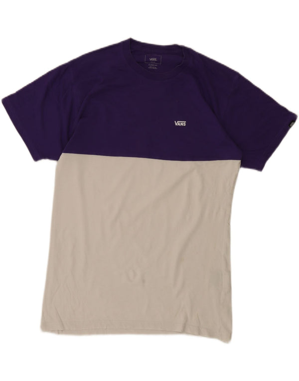 Vans Mens Classic Fit T-Shirt Top Medium White Colourblock Cotton