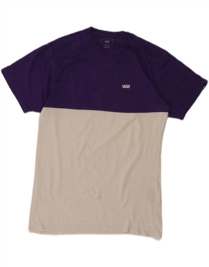 Vans Mens Classic Fit T-Shirt Top Medium White Colourblock Cotton