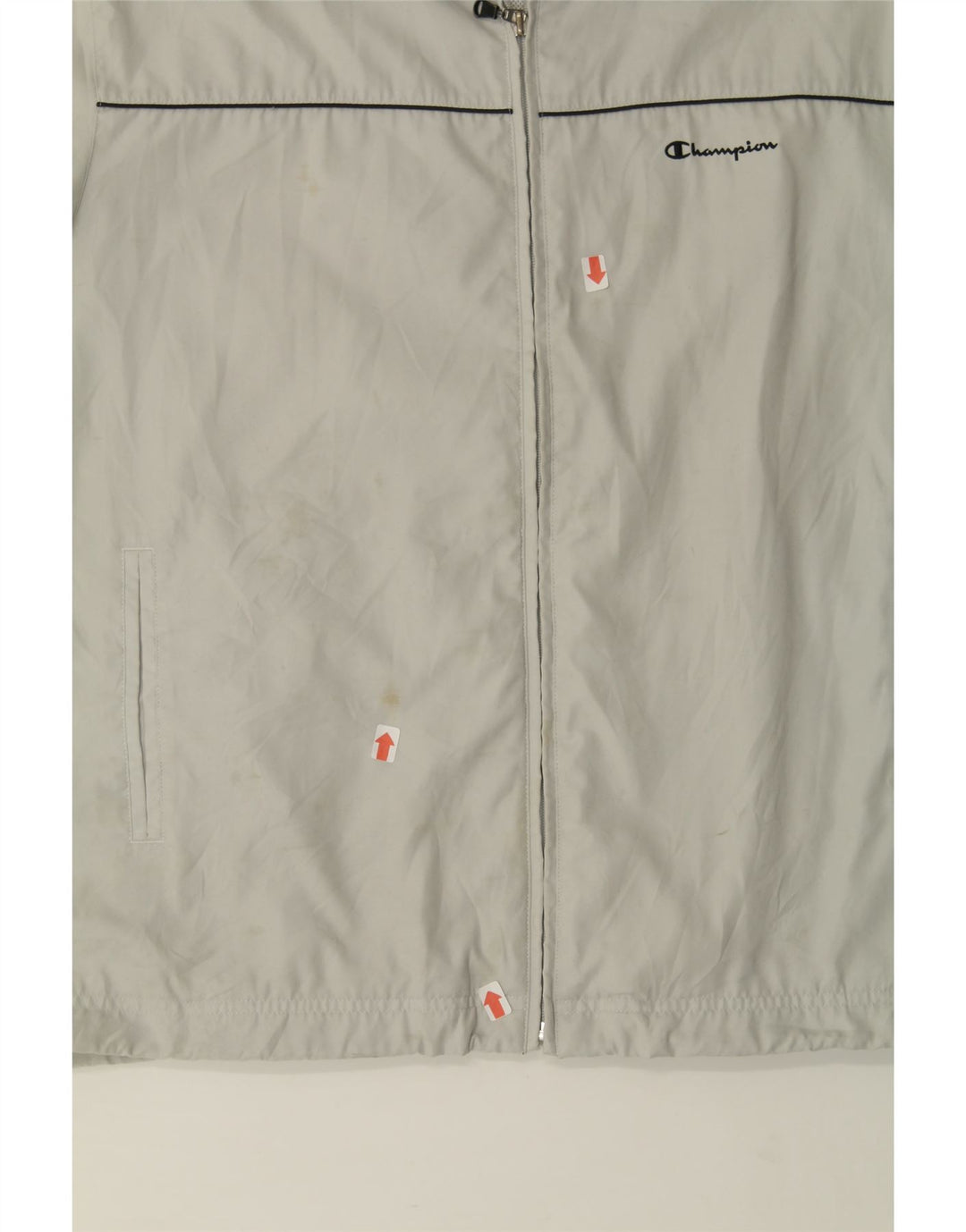 CHAMPION Mens Tracksuit Top Jacket Large Off White Polyester Vintage Champion and Second-Hand Champion from Messina Hembry 