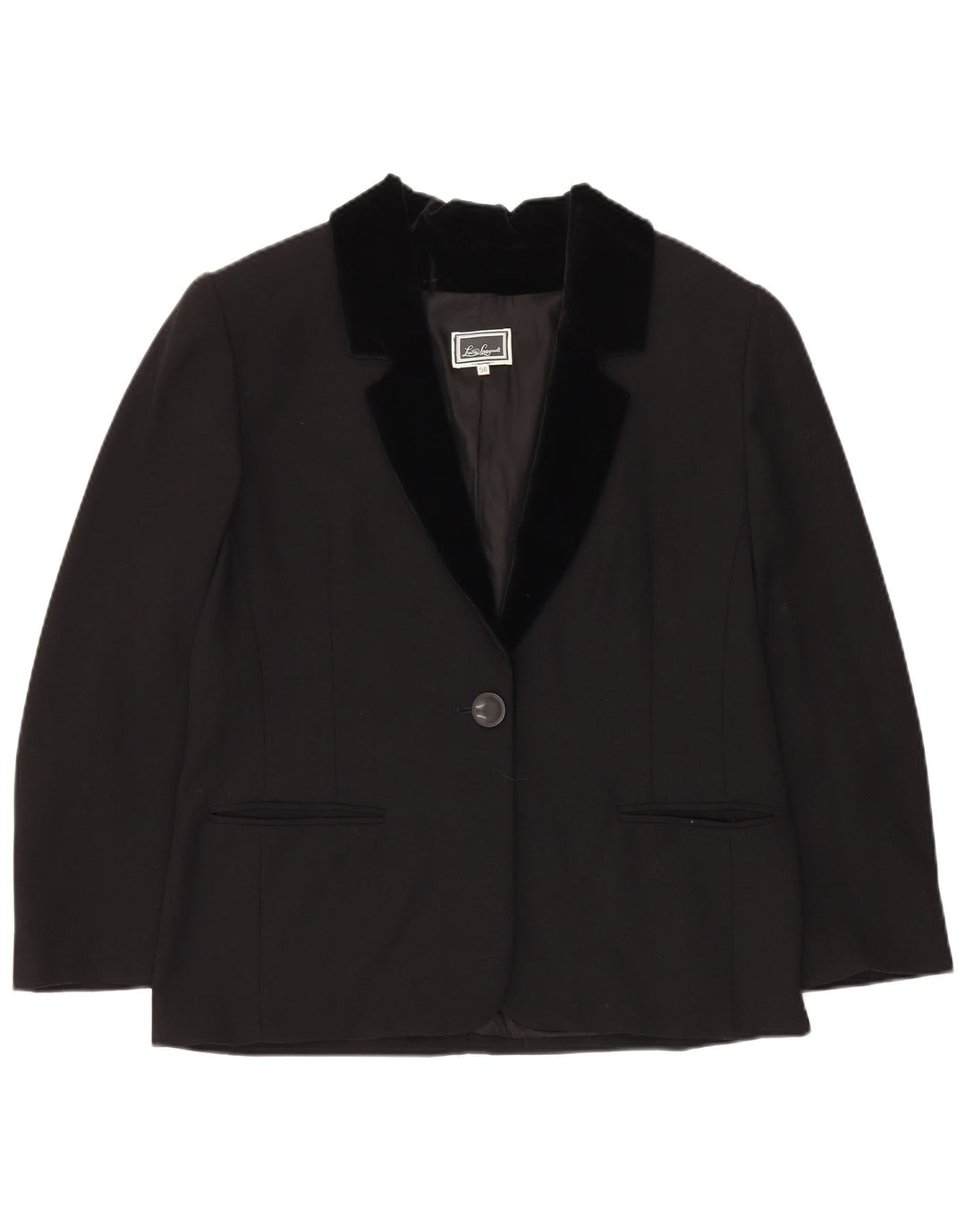 Luisa Spagnoli Womens 1 Button Blazer Jacket IT 50 Large Black Acetate