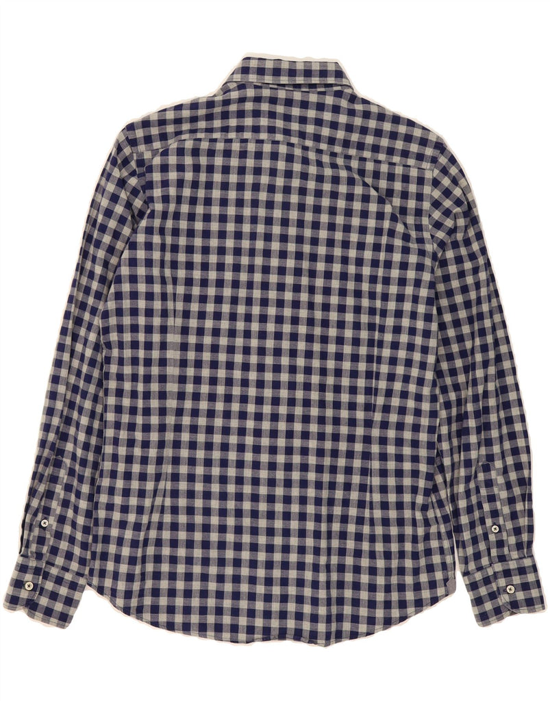 MASSIMO DUTTI Mens Slim Fit Shirt Medium Navy Blue Check Cotton Vintage Massimo Dutti and Second-Hand Massimo Dutti from Messina Hembry 