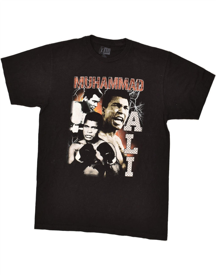 VINTAGE Mens Muhammad Ali Graphic T-Shirt Top Small Black Cotton Vintage Vintage and Second-Hand Vintage from Messina Hembry 