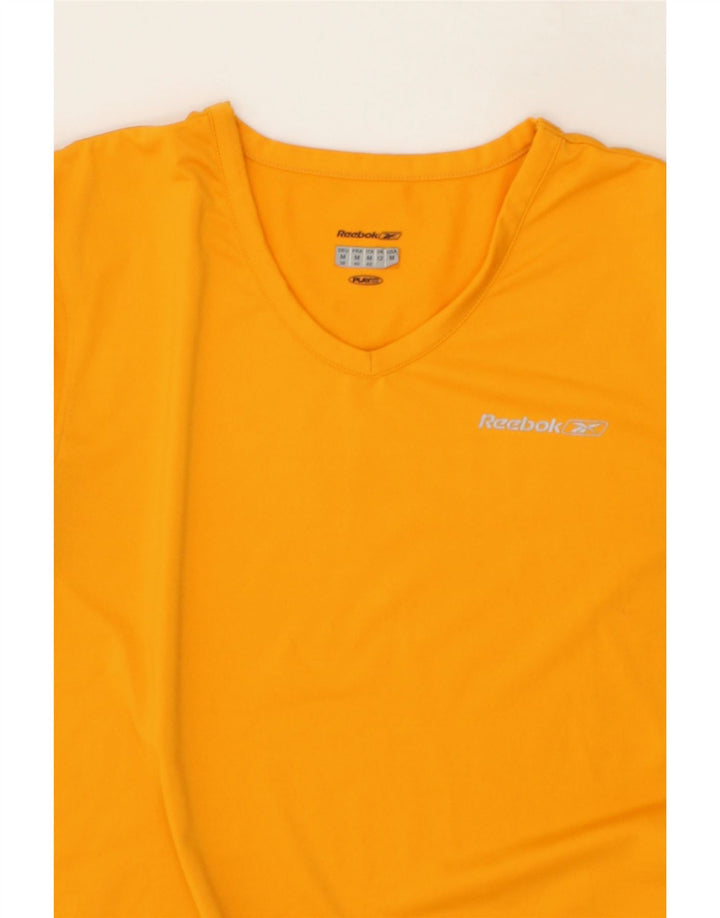 REEBOK Womens T-Shirt Top UK 12 Medium Yellow Polyester Vintage Reebok and Second-Hand Reebok from Messina Hembry 