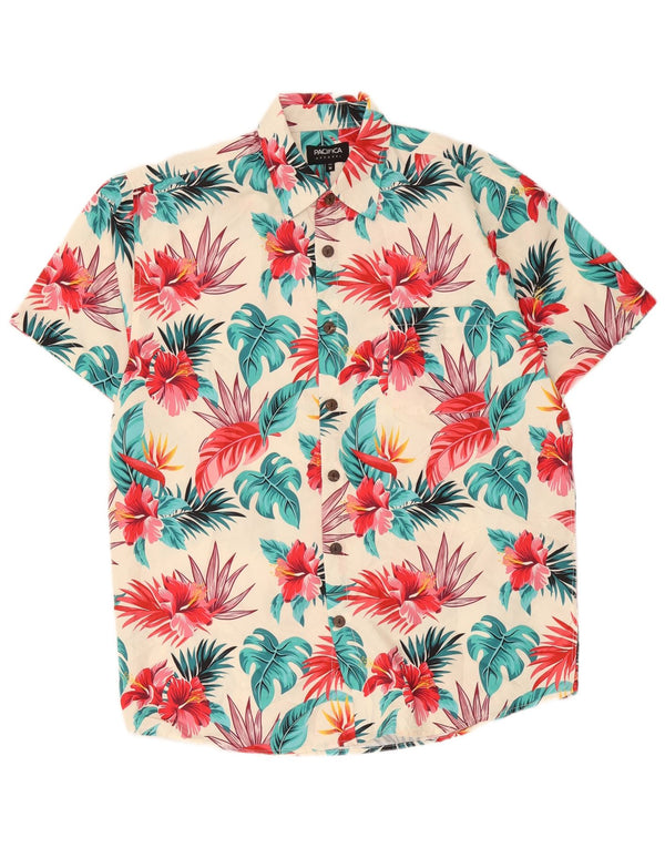 Pacifica Mens Short Sleeve Hawaiian Shirt Medium Multicoloured Floral