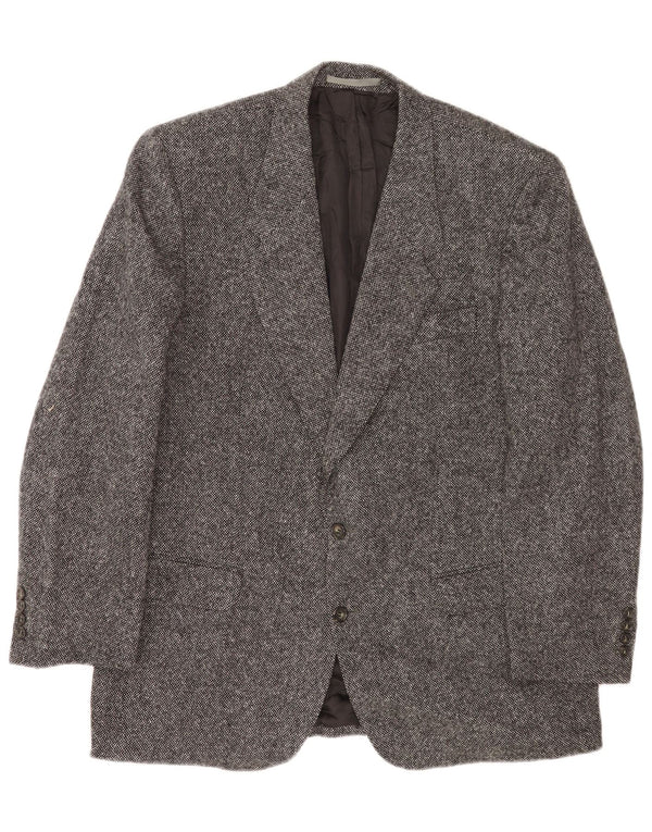 Burberry Mens 2 Button Blazer Jacket UK 40 Large Grey Flecked Wool