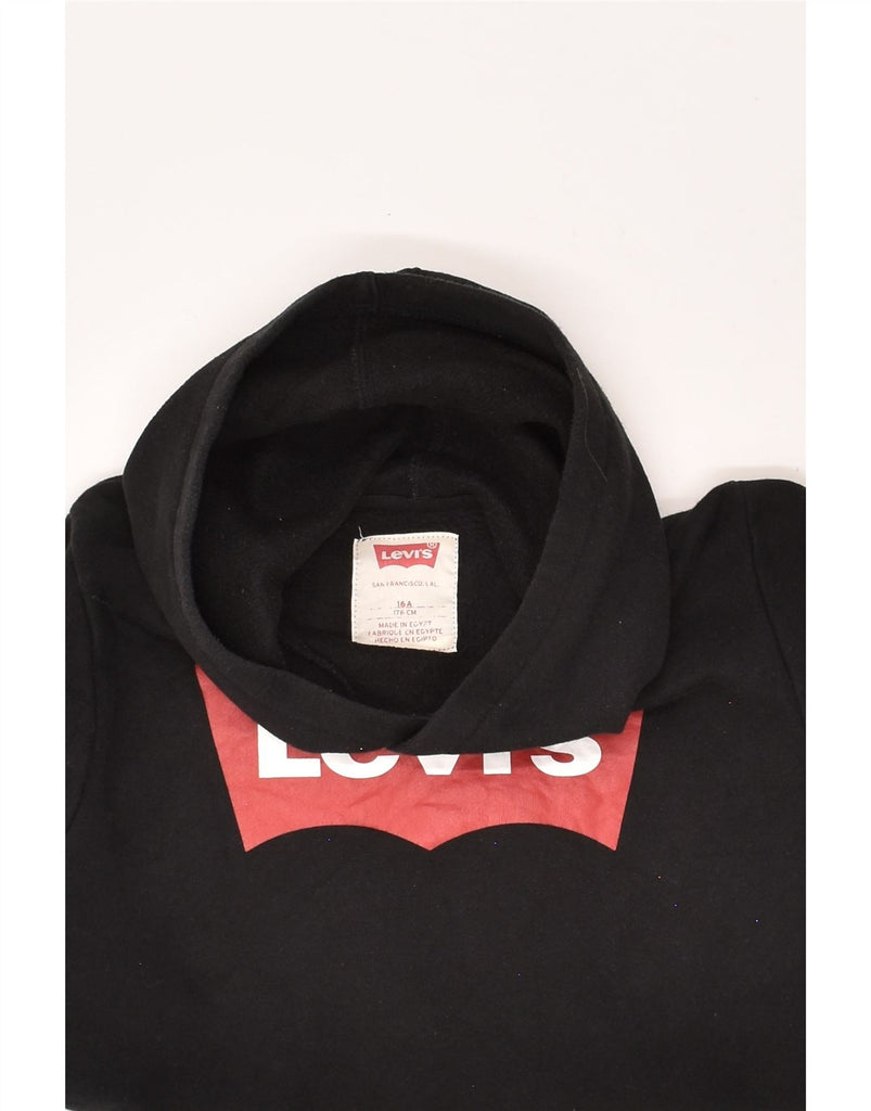 LEVI'S Boys Graphic Hoodie Jumper 15-16 Years Black | Vintage Levi's | Thrift | Second-Hand Levi's | Used Clothing | Messina Hembry 