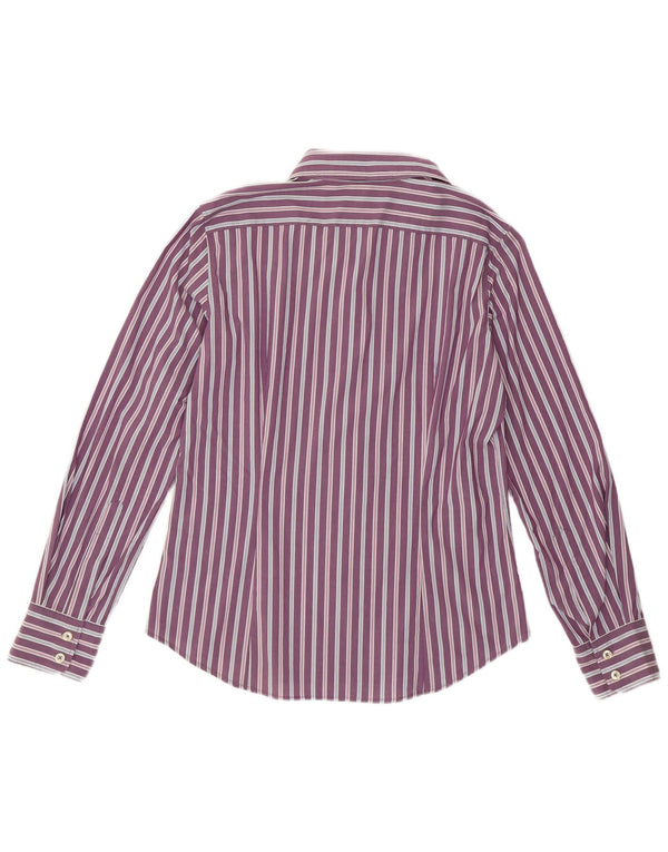 BENETTON Womens Shirt UK 16 Large Purple Striped