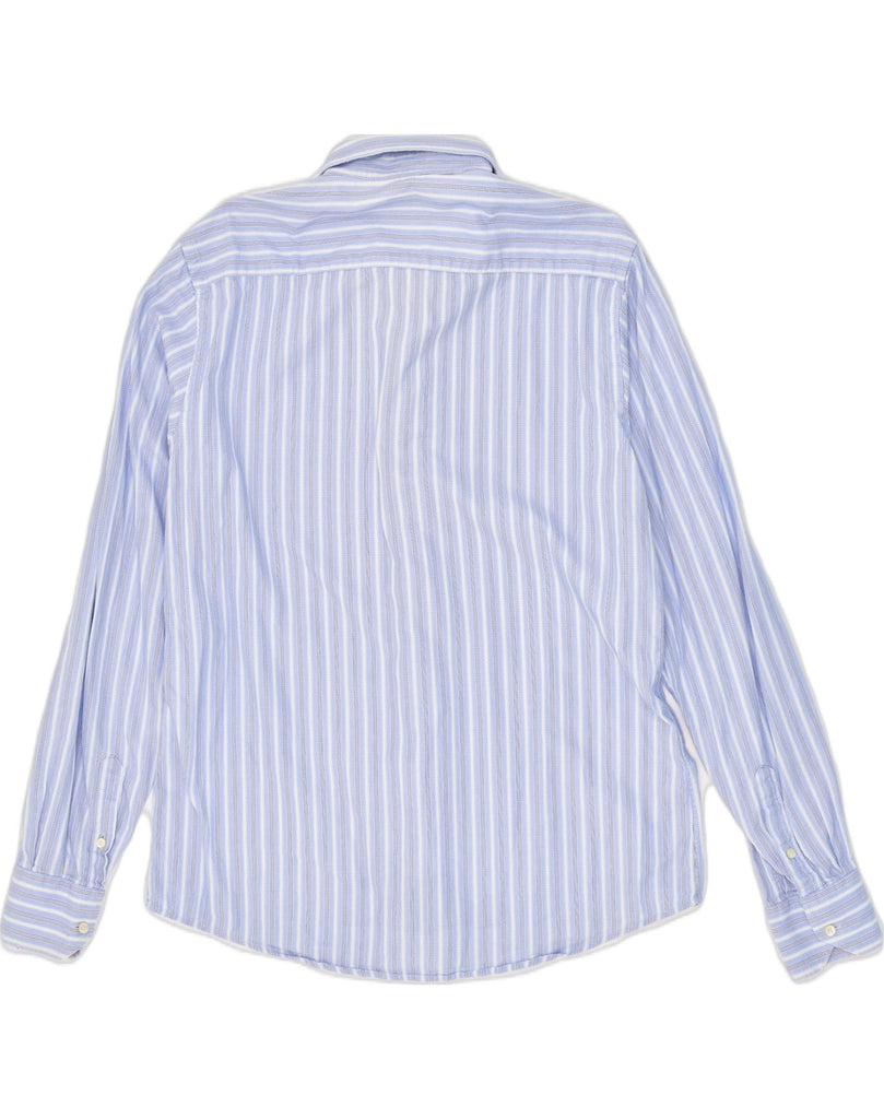 VALENTINO Mens Slim Fit Shirt Size 17 43 XL Blue Striped Cotton | Vintage Valentino | Thrift | Second-Hand Valentino | Used Clothing | Messina Hembry 