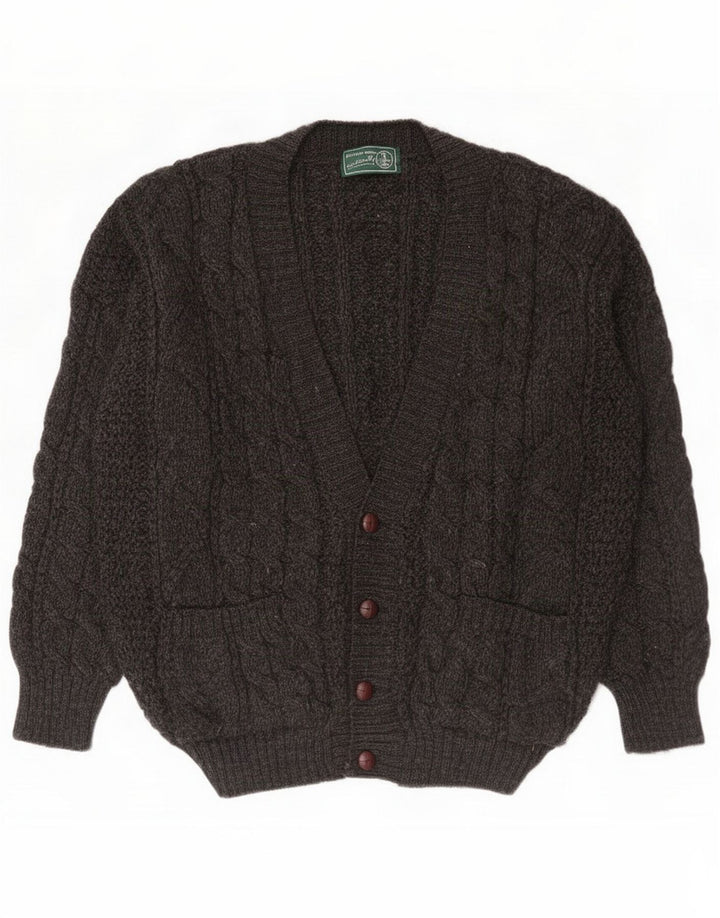 British Wool Mens Cardigan Sweater XL Grey New