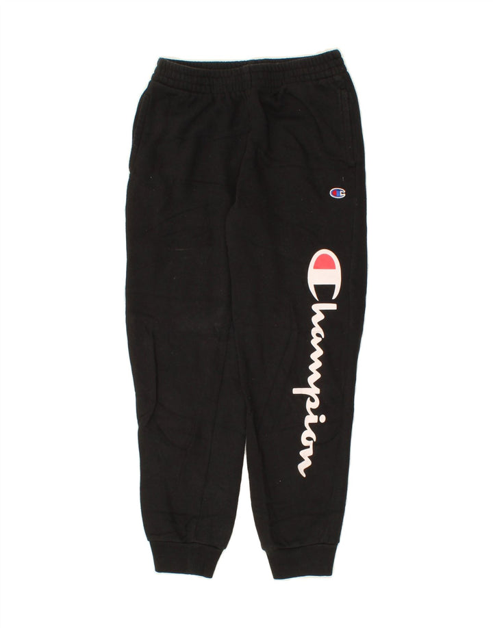 CHAMPION Boys Graphic Tracksuit Trousers Joggers 9-10 Years Medium Black Vintage Champion and Second-Hand Champion from Messina Hembry 