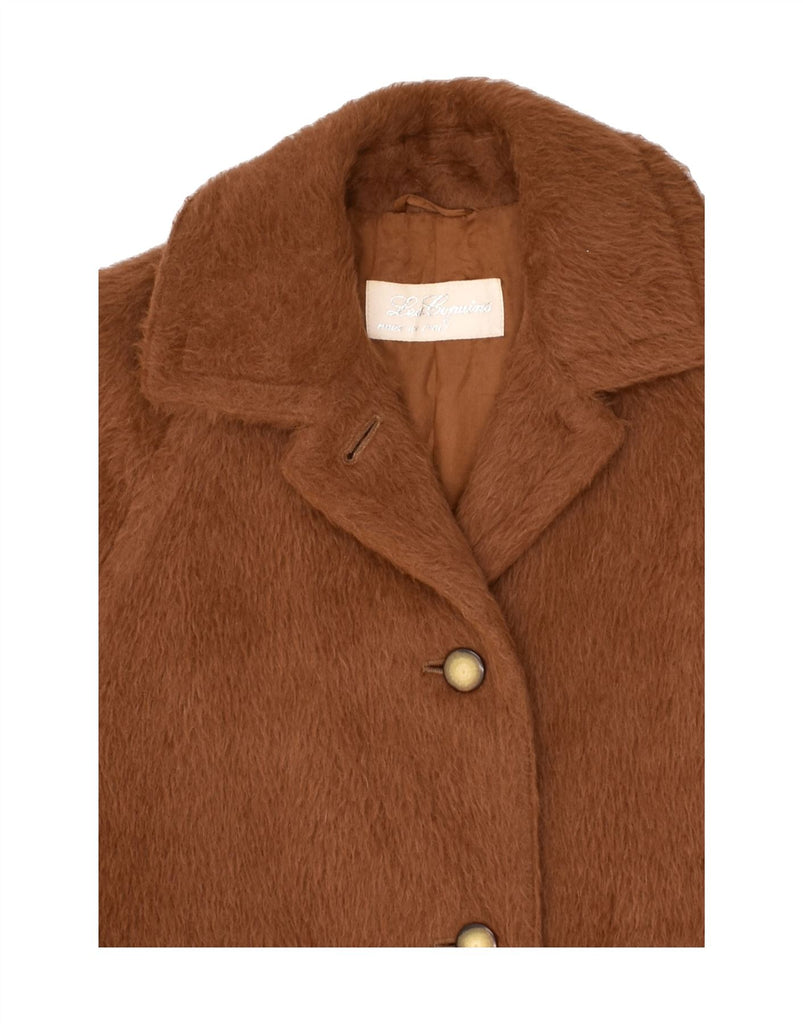 LES COPAINS Womens Overcoat UK 16 Large Brown Alpaca Wool Vintage Les Copains and Second-Hand Les Copains from Messina Hembry 