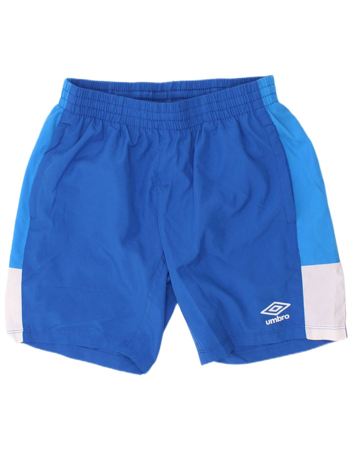 Umbro Boys Sport Shorts 11-12 Years Large Blue Colourblock Polyester