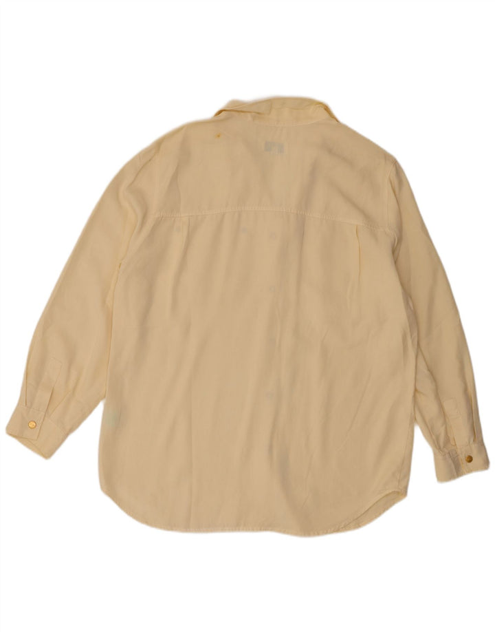Gio Anna Womens Shirt IT 46 Large Off White Tencel