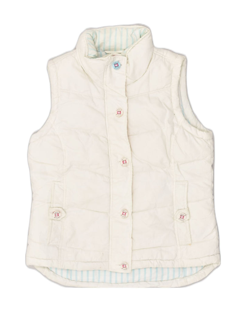 JOULES Womens Padded Gilet UK 10 Small White Cotton | Vintage Joules | Thrift | Second-Hand Joules | Used Clothing | Messina Hembry 